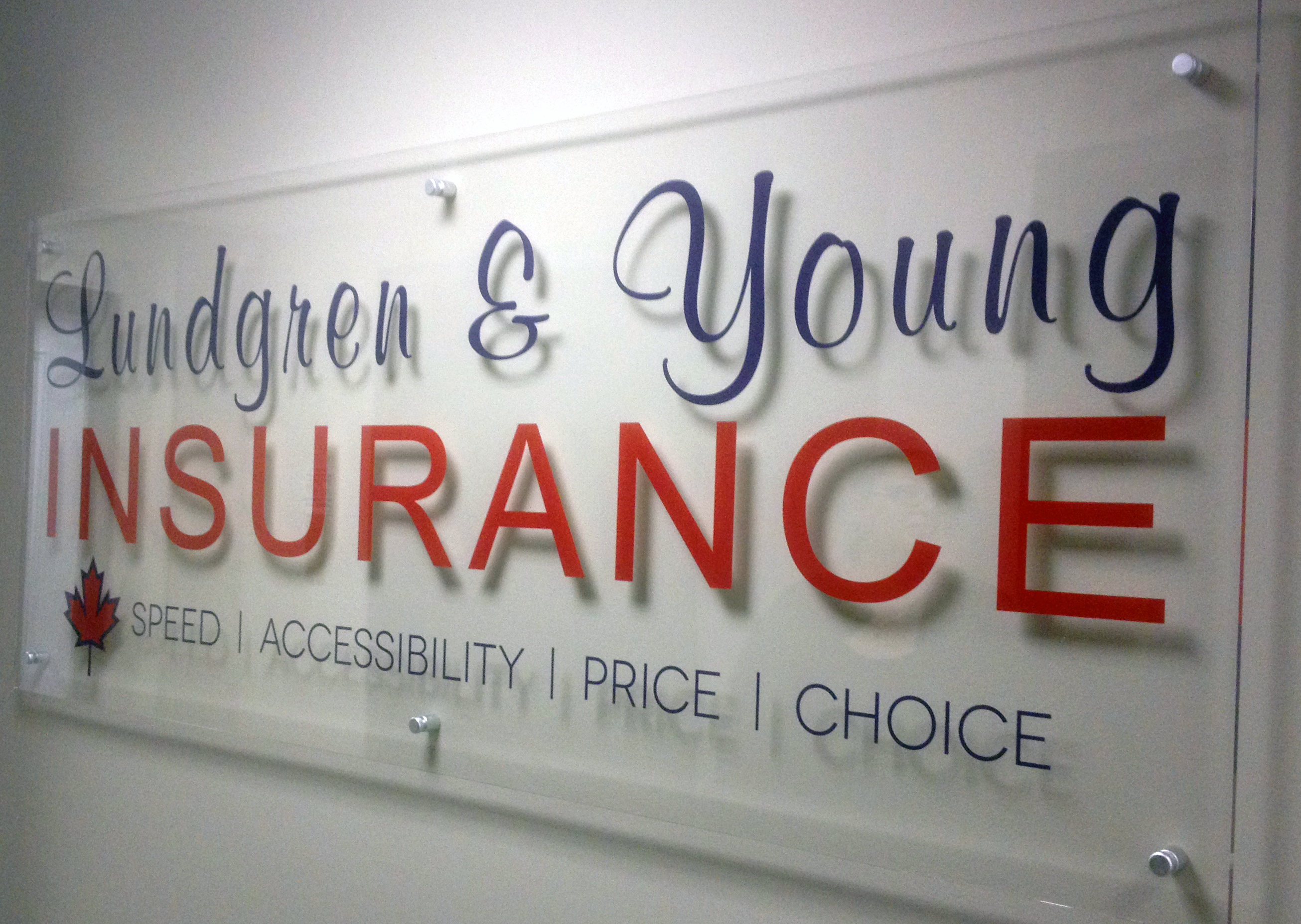 Lundgren & Young Vinyl On Acrylic Glass Sign